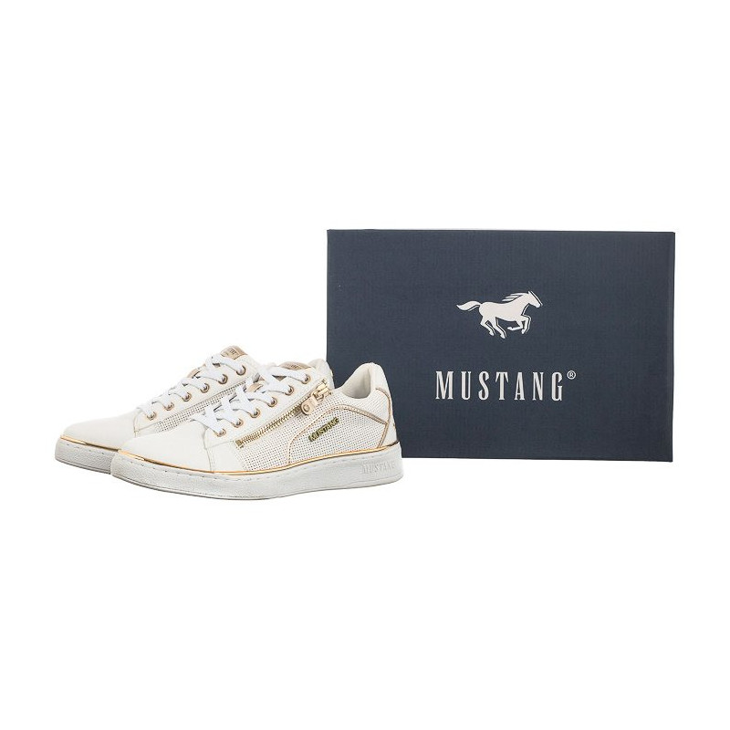 Mustang Białe/Złote 1300-312-111 (MU546-a) sneakers