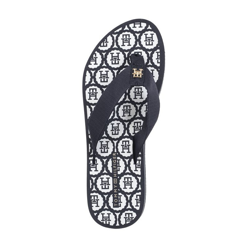 Tommy Hilfiger TH Emblem Beach Sandal Space Blue FW0FW07900 DW6 (TH1107-a) flip flops