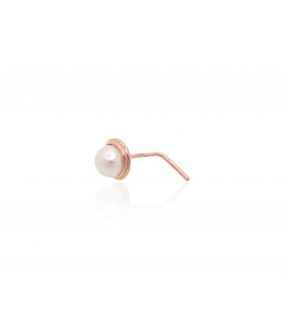 Gold piercing for nose 1930085(Au-R)_PE, Red Gold 585°, Fresh-water Pearl