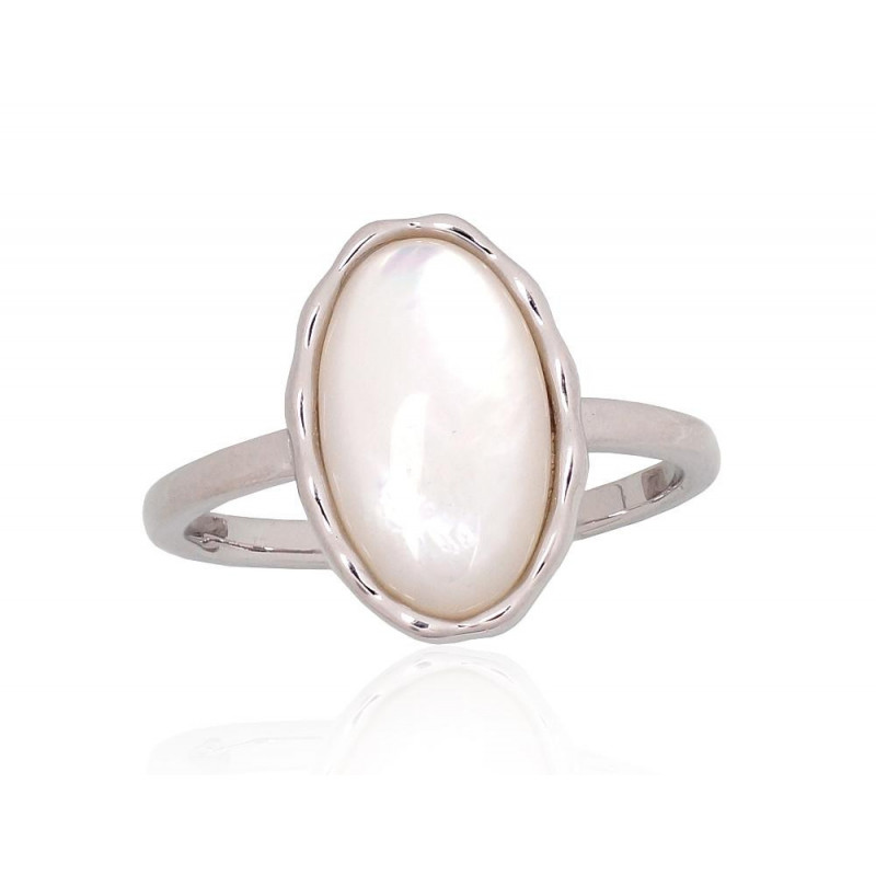 Silver ring 2101939(PRh-Gr)_PL, Silver 925°, Rhodium (Plating), Mother-of-pearl