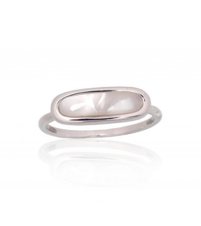 Silver ring 2101940(PRh-Gr)_PL, Silver 925°, Rhodium (Plating), Mother-of-pearl