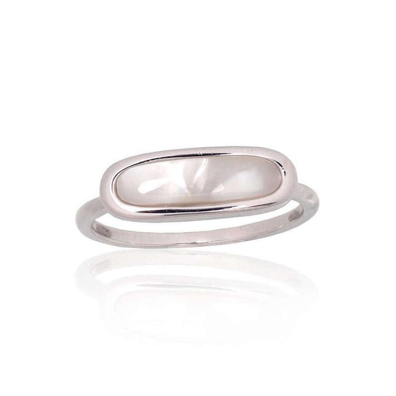 Silver ring 2101940(PRh-Gr)_PL, Silver 925°, Rhodium (Plating), Mother-of-pearl