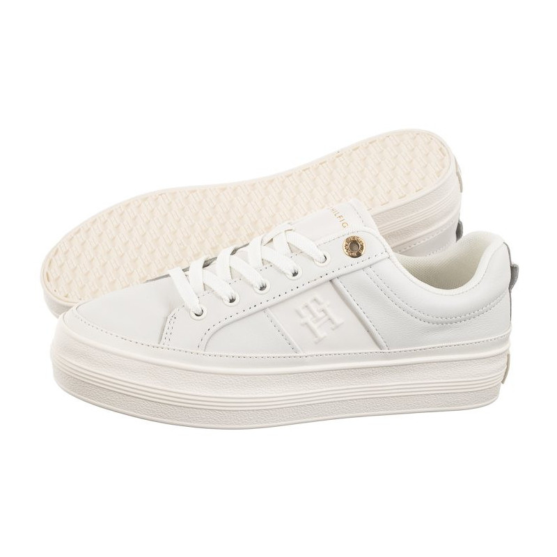 Tommy Hilfiger Essential Vulc Sneaker Monogram Ecru FW0FW07945 YBL (TH1116-a) bateliai