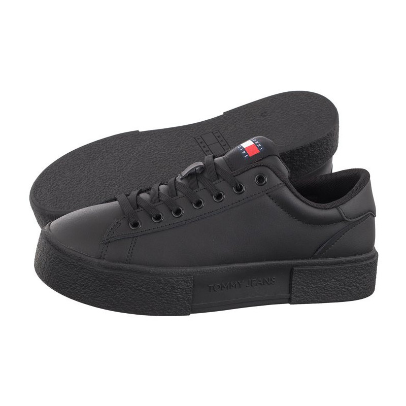 Tommy Hilfiger TJW Foxing Flatform Sneaker Triple Black EN0EN02567 BDS (TH1117-a) sports Shoes