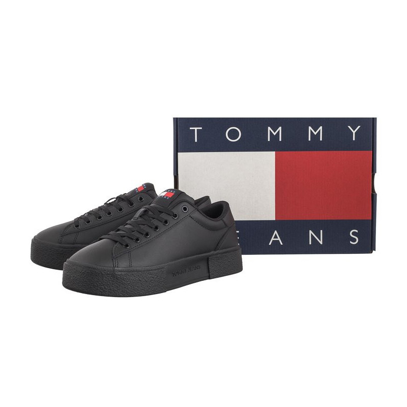 Tommy Hilfiger TJW Foxing Flatform Sneaker Triple Black EN0EN02567 BDS (TH1117-a) sports Shoes