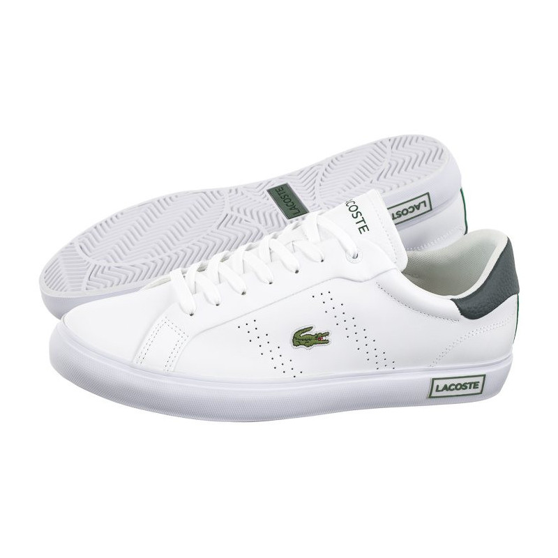 Lacoste Powercourt 2.0 124 3 SMA Wht/Dk Grn 747SMA0110.1R5 (LC439-a) spordijalatsid