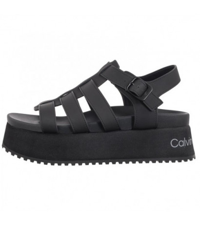 Calvin Klein Platform Buckle Rubber Mg Mtl Triple Black YW0YW01513 0GT (CK509-b) bateliai