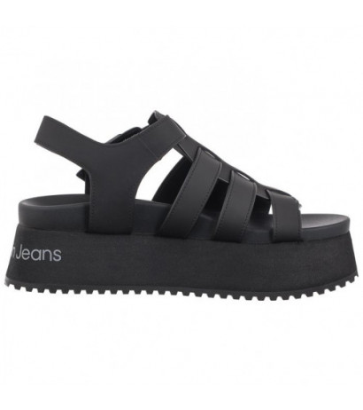 Calvin Klein Platform Buckle Rubber Mg Mtl Triple Black YW0YW01513 0GT (CK509-b) bateliai