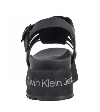 Calvin Klein Platform Buckle Rubber Mg Mtl Triple Black YW0YW01513 0GT (CK509-b) bateliai