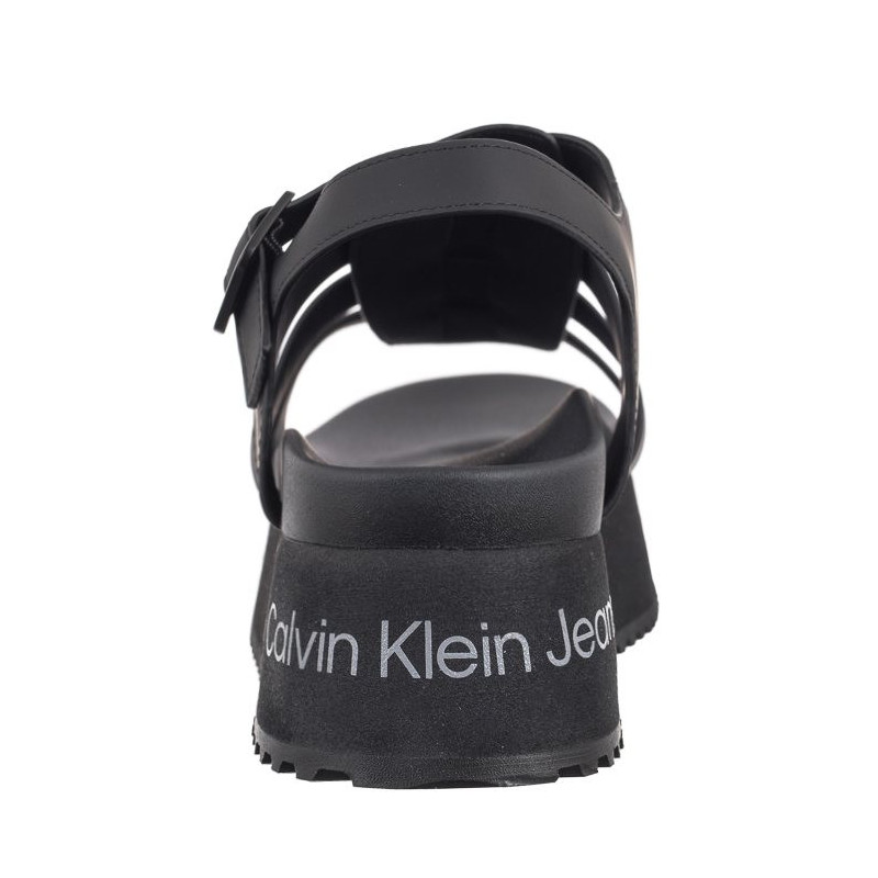 Calvin Klein Platform Buckle Rubber Mg Mtl Triple Black YW0YW01513 0GT (CK509-b) bateliai