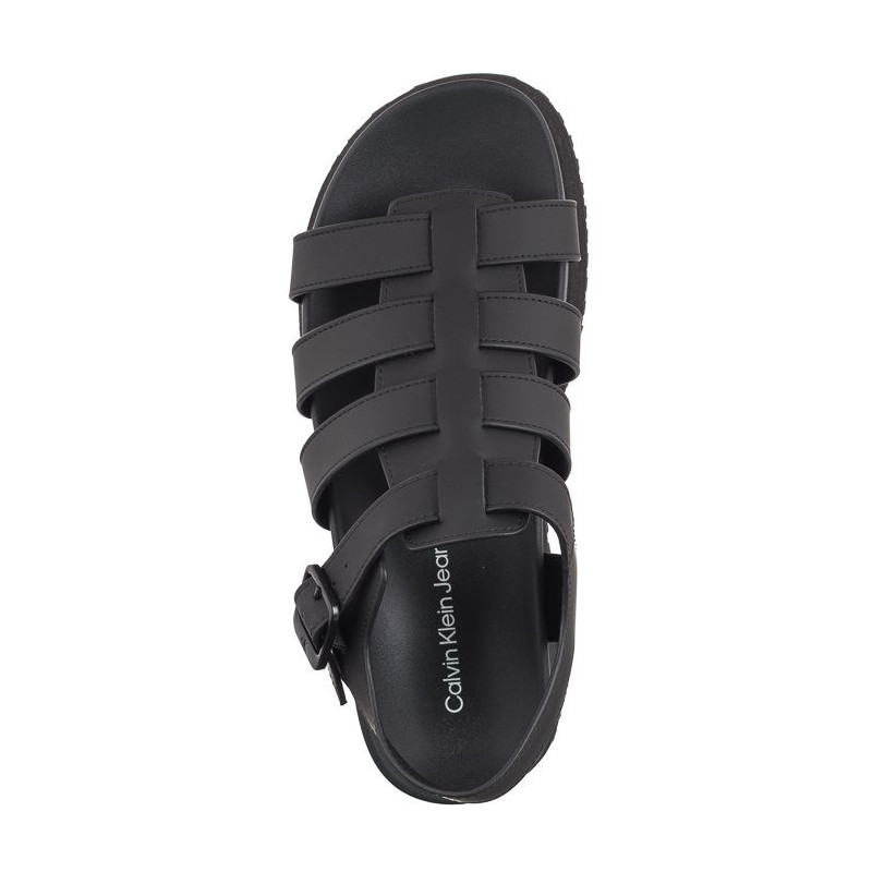 Calvin Klein Platform Buckle Rubber Mg Mtl Triple Black YW0YW01513 0GT (CK509-b) bateliai