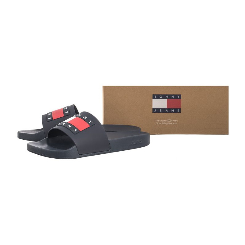 Tommy Hilfiger Jeans Pool Slide Ess Dark Night Navy EN0EN01191 C1G (TH1115-a) čības