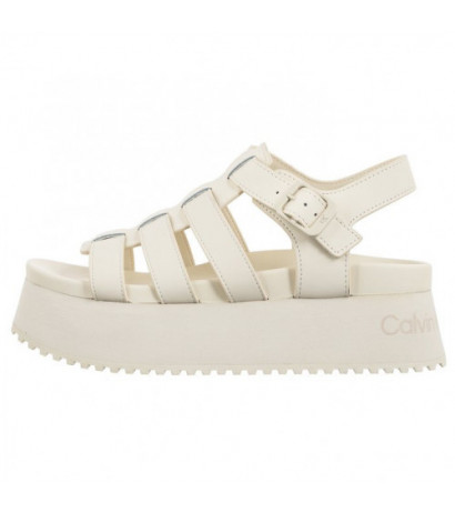 Calvin Klein Platform Buckle Rubber Mg Mtl Triple Creamy White YW0YW01513 YBI (CK509-a) bateliai