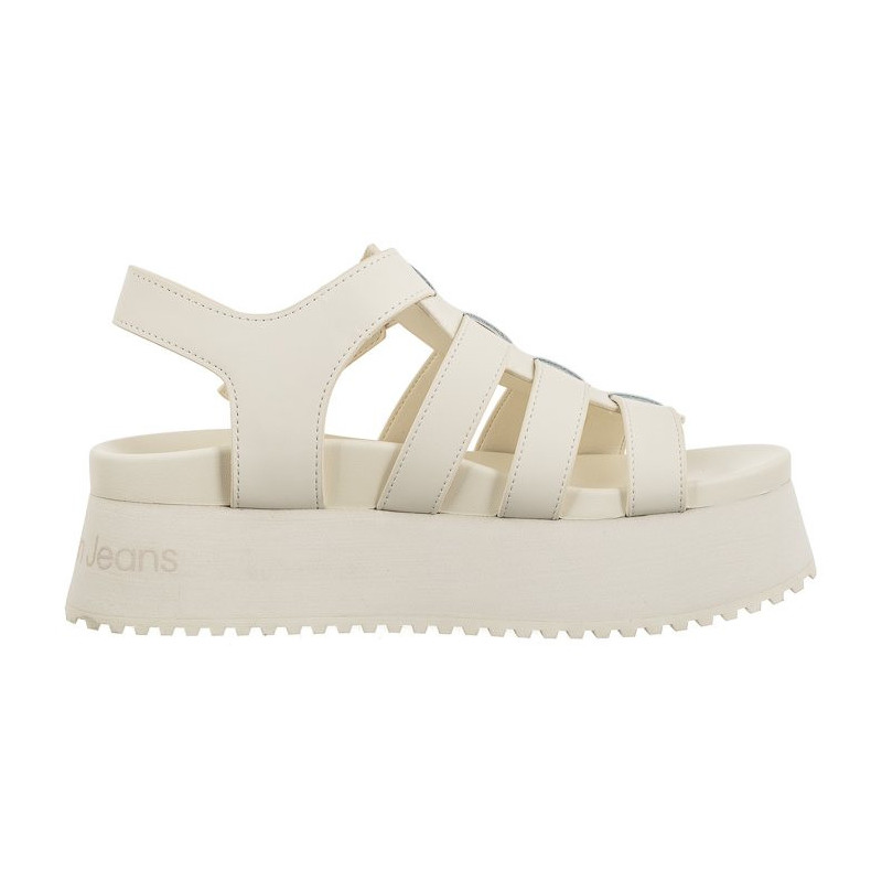 Calvin Klein Platform Buckle Rubber Mg Mtl Triple Creamy White YW0YW01513 YBI (CK509-a) bateliai