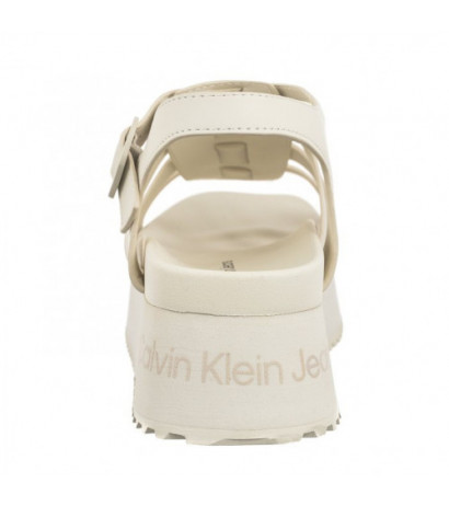 Calvin Klein Platform Buckle Rubber Mg Mtl Triple Creamy White YW0YW01513 YBI (CK509-a) bateliai