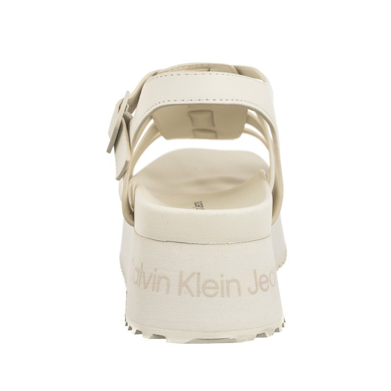 Calvin Klein Platform Buckle Rubber Mg Mtl Triple Creamy White YW0YW01513 YBI (CK509-a) bateliai