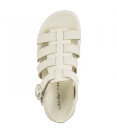 Calvin Klein Platform Buckle Rubber Mg Mtl Triple Creamy White YW0YW01513 YBI (CK509-a) bateliai