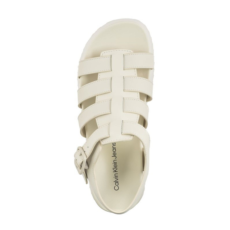 Calvin Klein Platform Buckle Rubber Mg Mtl Triple Creamy White YW0YW01513 YBI (CK509-a) bateliai