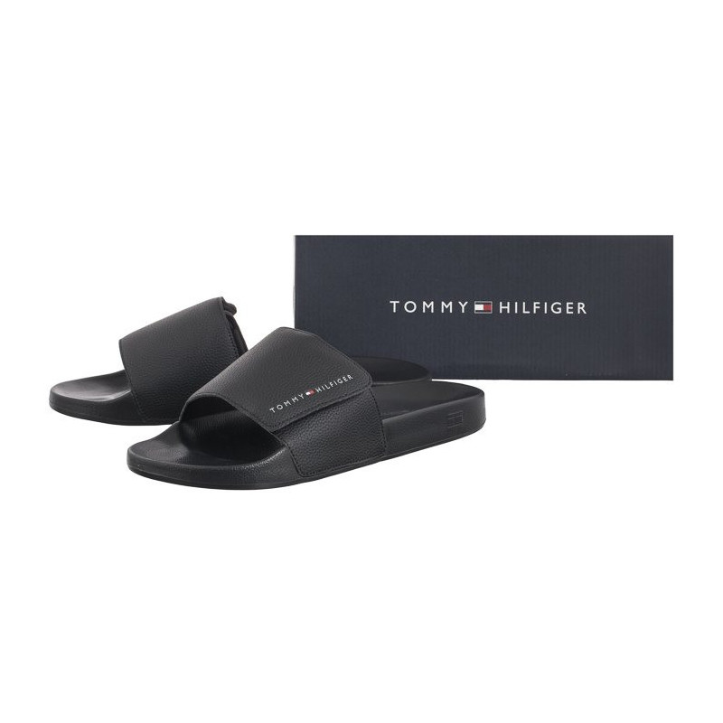 Tommy Hilfiger Strappy Hilfiger Pool Slide Black FM0FM05095 BDS (TH1120-a) čības