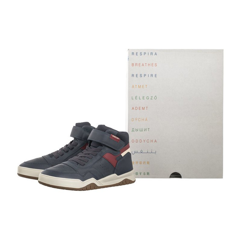 Geox J Perth B. F - Wax.Syn+Nylon Navy/Dk Red J367RF 0MEFU C4244 (GE178-a) sporta apavi