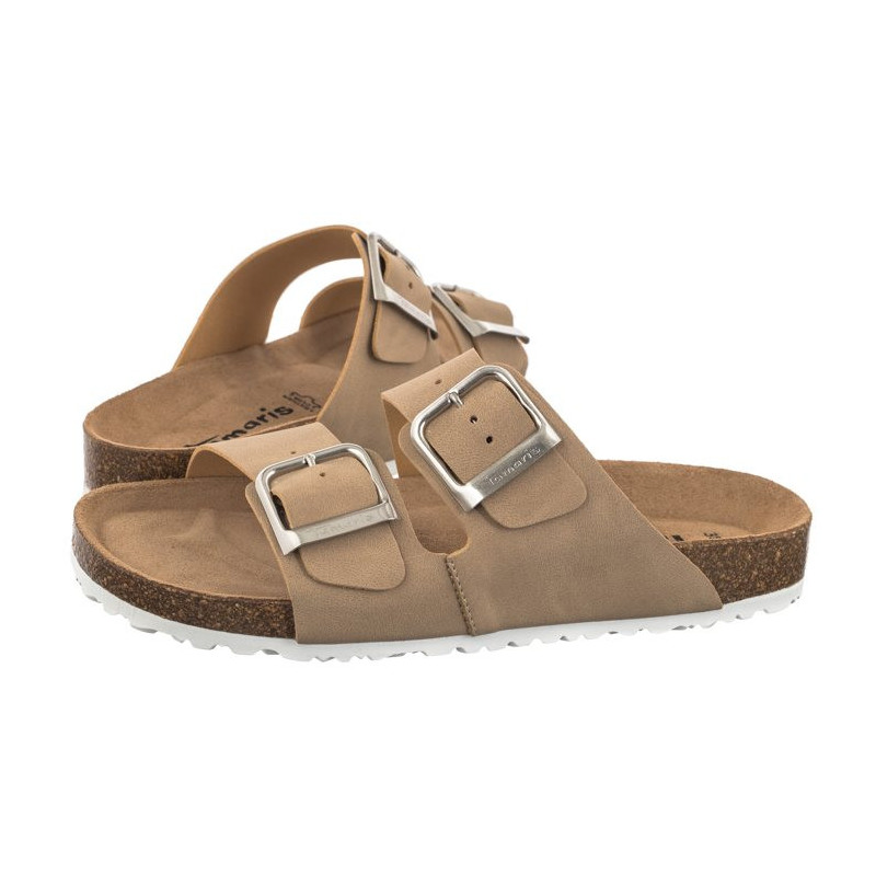 Tamaris Beżowe 1-27533-42 353 Taupe Nubuc (TM445-b) Sieviešu apavi/Flip Flops