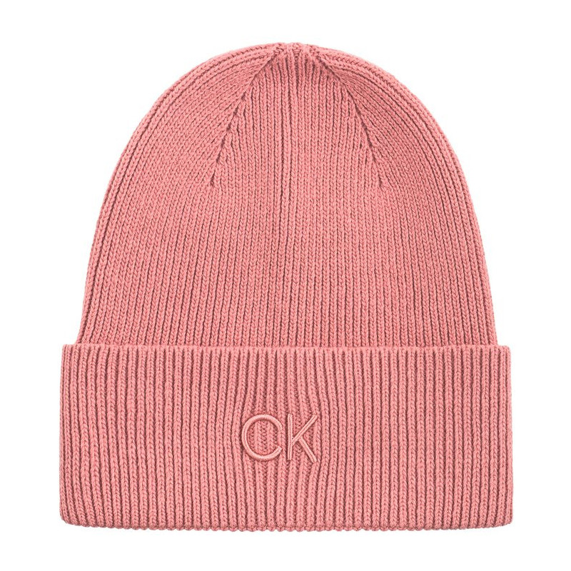 Calvin Klein CK Embroidery Fine Rib Beanie Dusty Rose K60K612590 VCE (CK554-b) josta