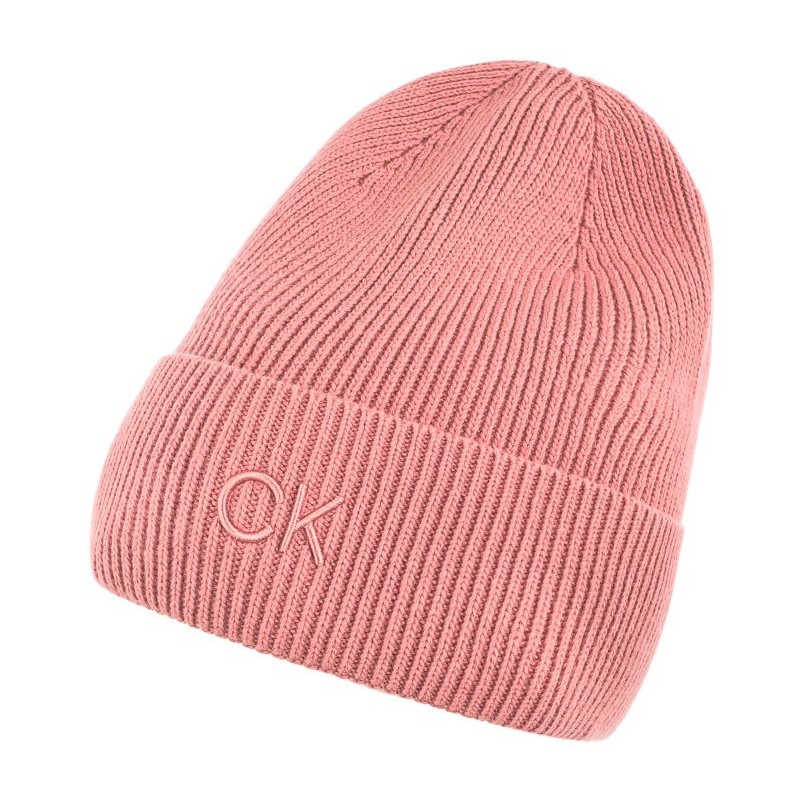 Calvin Klein CK Embroidery Fine Rib Beanie Dusty Rose K60K612590 VCE (CK554-b) josta