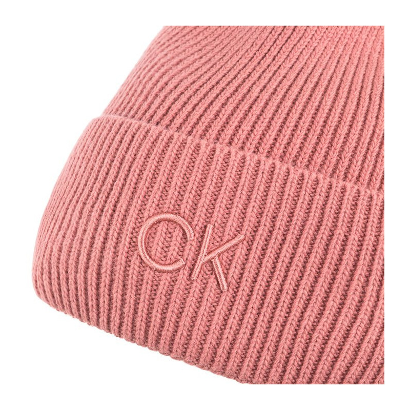 Calvin Klein CK Embroidery Fine Rib Beanie Dusty Rose K60K612590 VCE (CK554-b) josta