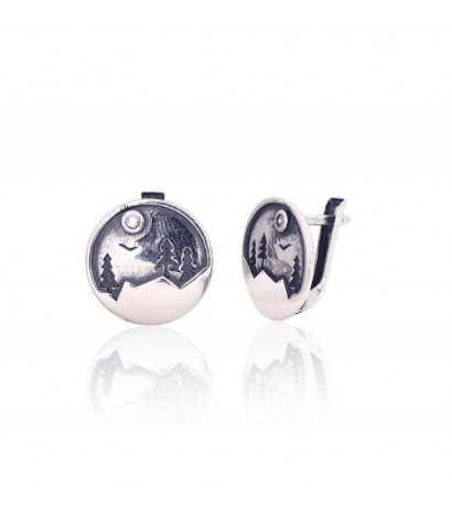 Silver earrings with...