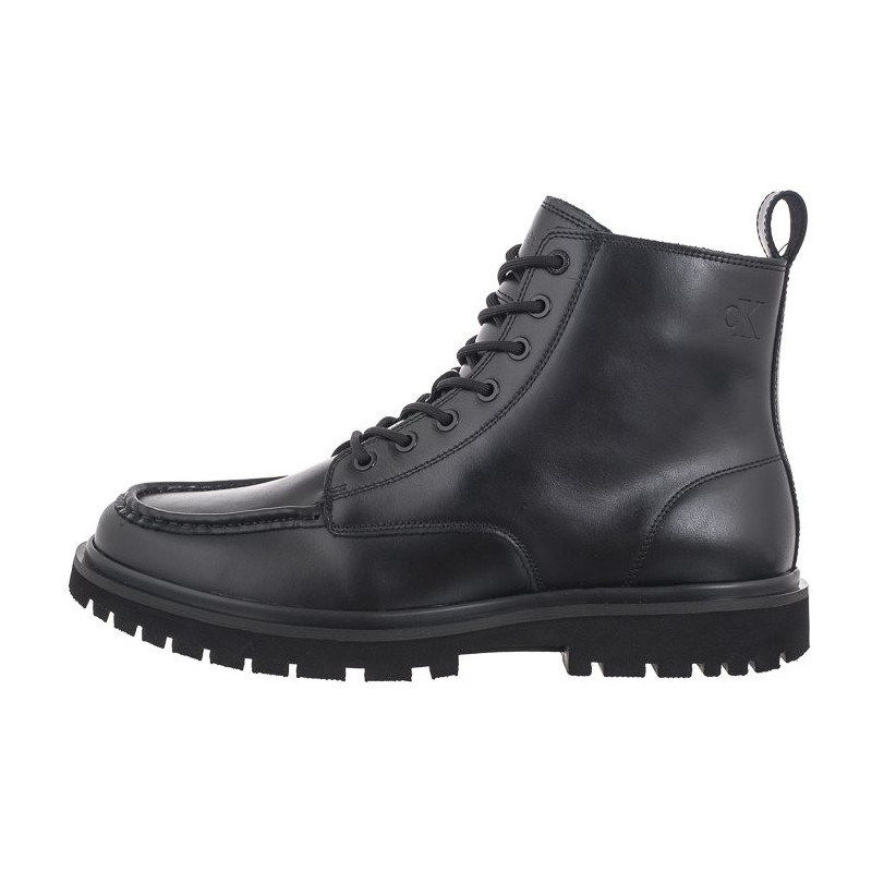 Calvin Klein Eva Boot Mid Laceup Unform Dress Triple Black YM0YM01073 0GJ (CK558-a) pārgājienu zābaki