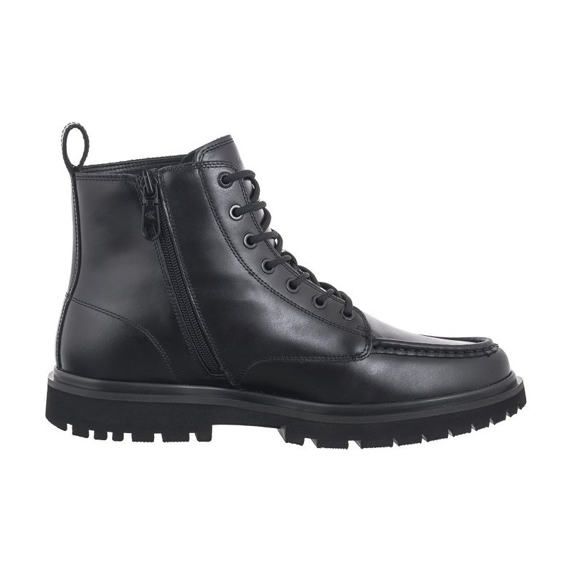 Calvin Klein Eva Boot Mid Laceup Unform Dress Triple Black YM0YM01073 0GJ (CK558-a) pārgājienu zābaki