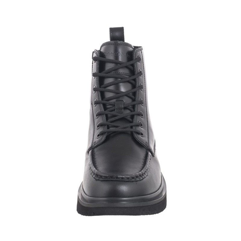 Calvin Klein Eva Boot Mid Laceup Unform Dress Triple Black YM0YM01073 0GJ (CK558-a) pārgājienu zābaki