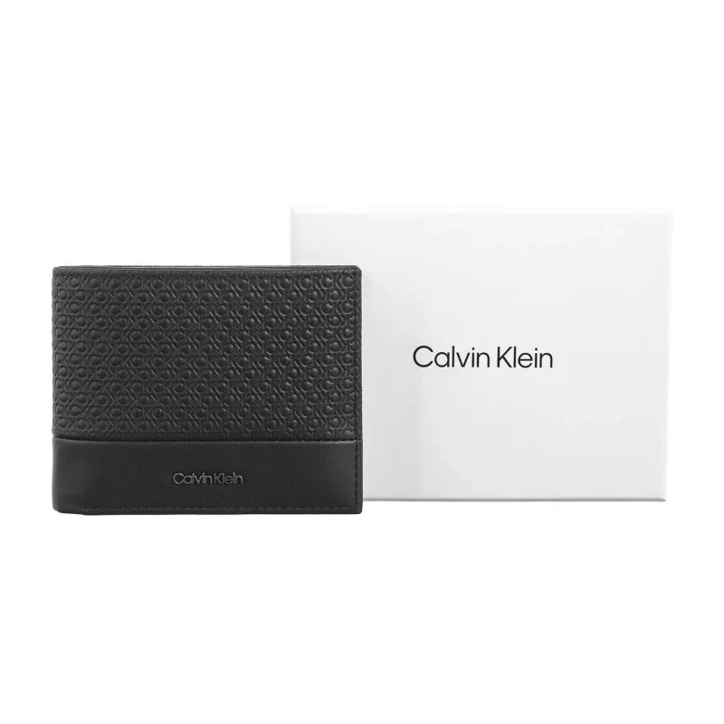 Calvin Klein Nano Mono Bifold 5CC W/Coin Black Nano Mono K50K512279 0GK (CK560-a) rankinė