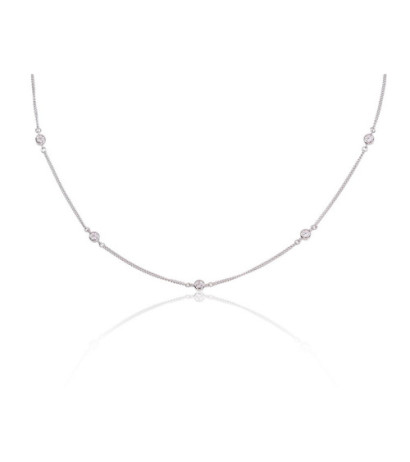 Silver necklace 2500136(PRh-Gr)_CZ, Silver 925°, Rhodium (Plating), Zirkons