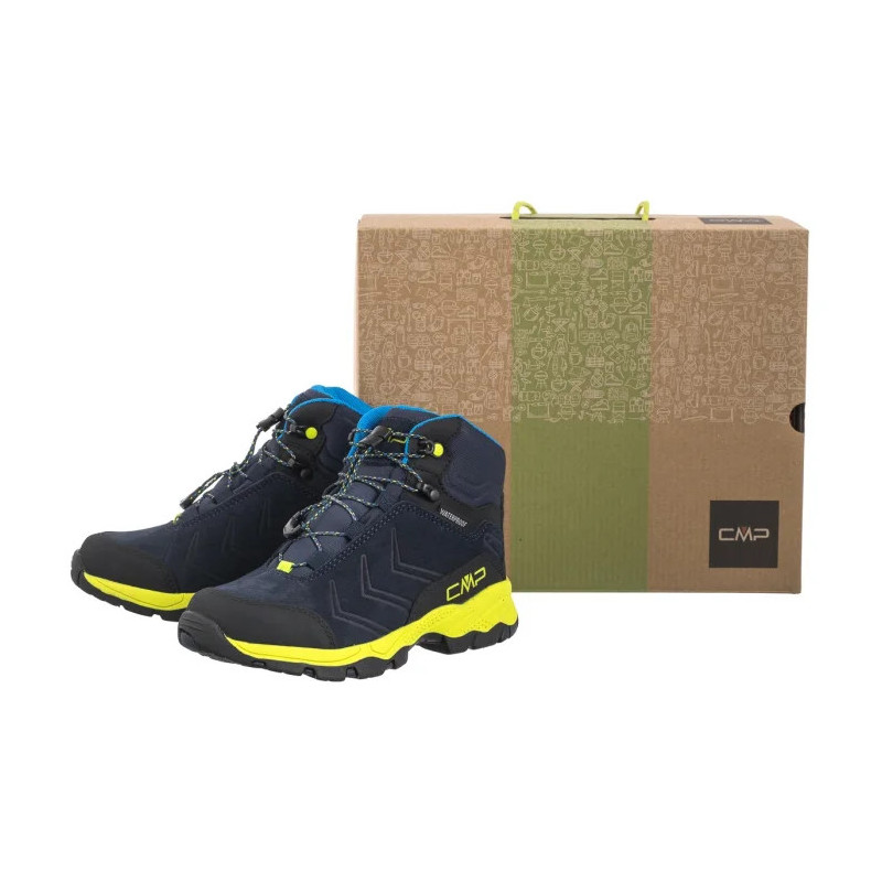 CMP Kids Milnick Mid Trekking Shoes Wp 3Q18584 01NR B.Blue Lime (CM25-a) aulinukai