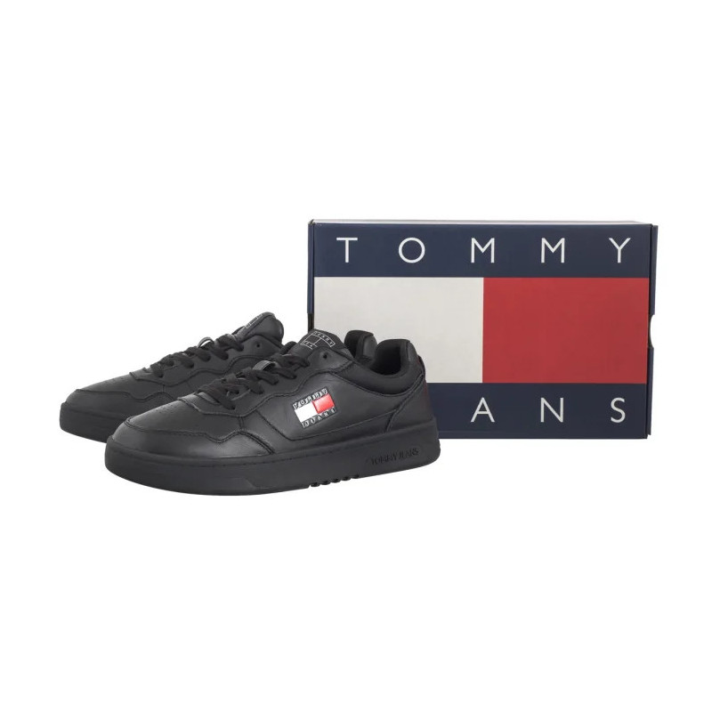 Tommy Hilfiger Tjm Cupsole Leather Ess Black EM0EM01443 BDS (TH1169-a) sporta apavi