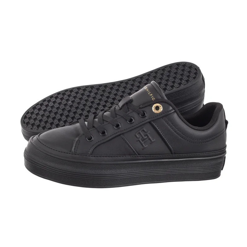 Tommy Hilfiger Essential Vulc Sneaker Monogram Black FW0FW07945 BDS (TH1116-b) bateliai