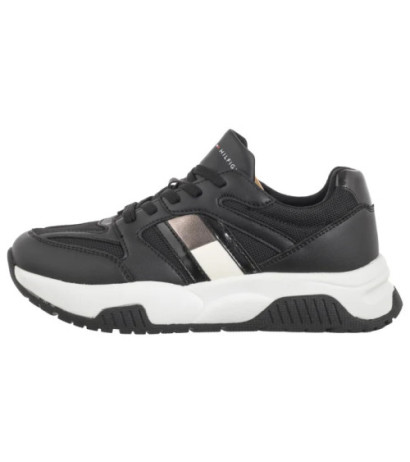 Tommy Hilfiger Flag Low Cut Lace-Up Sneaker Black/Silver T3A9-33550-1697X399 (TH1170-a) bateliai