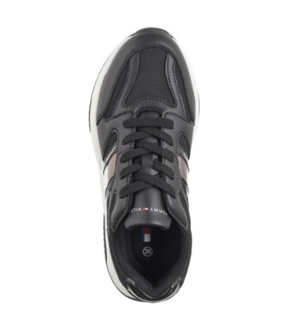 Tommy Hilfiger Flag Low Cut Lace-Up Sneaker Black/Silver T3A9-33550-1697X399 (TH1170-a) bateliai