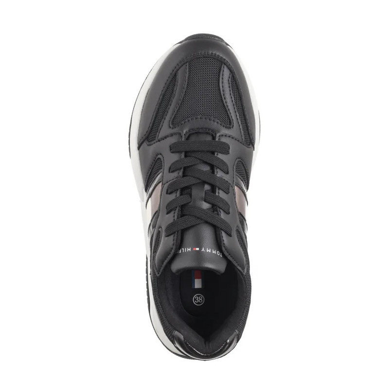 Tommy Hilfiger Flag Low Cut Lace-Up Sneaker Black/Silver T3A9-33550-1697X399 (TH1170-a) bateliai