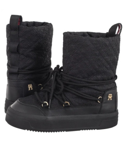 Tommy Hilfiger Lace-Up Monogram Snowboot Black FW0FW08430 BDS (TH1159-a) batai