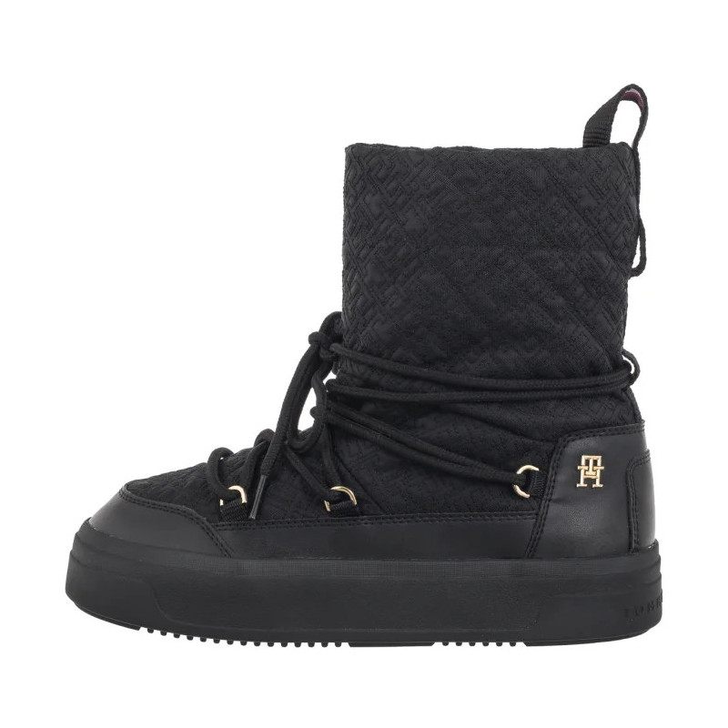 Tommy Hilfiger Lace-Up Monogram Snowboot Black FW0FW08430 BDS (TH1159-a) batai