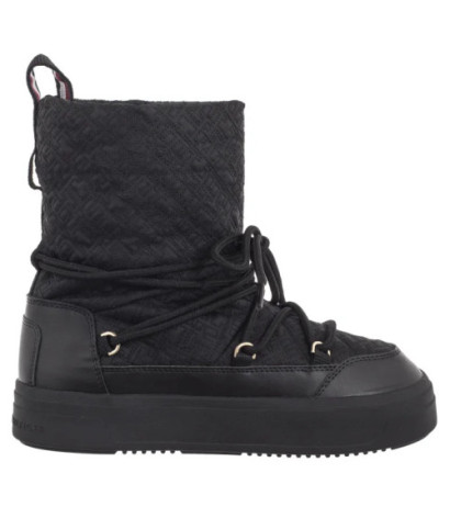 Tommy Hilfiger Lace-Up Monogram Snowboot Black FW0FW08430 BDS (TH1159-a) batai