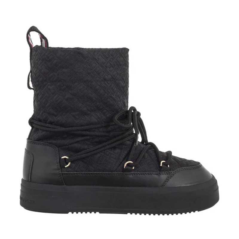 Tommy Hilfiger Lace-Up Monogram Snowboot Black FW0FW08430 BDS (TH1159-a) batai