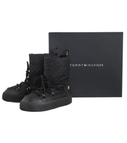 Tommy Hilfiger Lace-Up Monogram Snowboot Black FW0FW08430 BDS (TH1159-a) batai