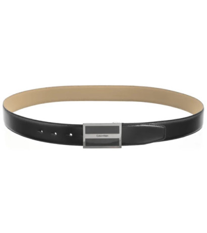 Calvin Klein Metal Inlaid CK Plaque 35MM CK Black Smooth K50K512333 BEH (CK564-a) belt