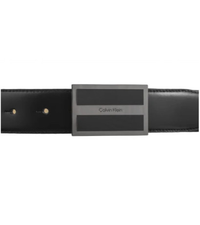 Calvin Klein Metal Inlaid CK Plaque 35MM CK Black Smooth K50K512333 BEH (CK564-a) belt