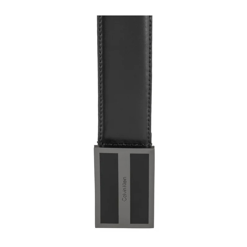 Calvin Klein Metal Inlaid CK Plaque 35MM CK Black Smooth K50K512333 BEH (CK564-a) belt