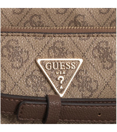 Guess Noelle Dbl Pouch Crossbody HWZG78 79710 Latte Logo/Brown (GU515-e) handbag