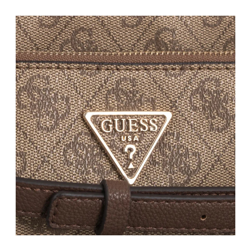 Guess Noelle Dbl Pouch Crossbody HWZG78 79710 Latte Logo/Brown (GU515-e) handbag